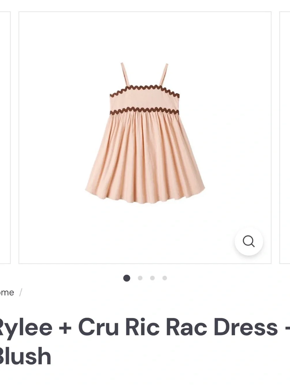 Rylee + Cru Light Pink Sundress with Brown Trim